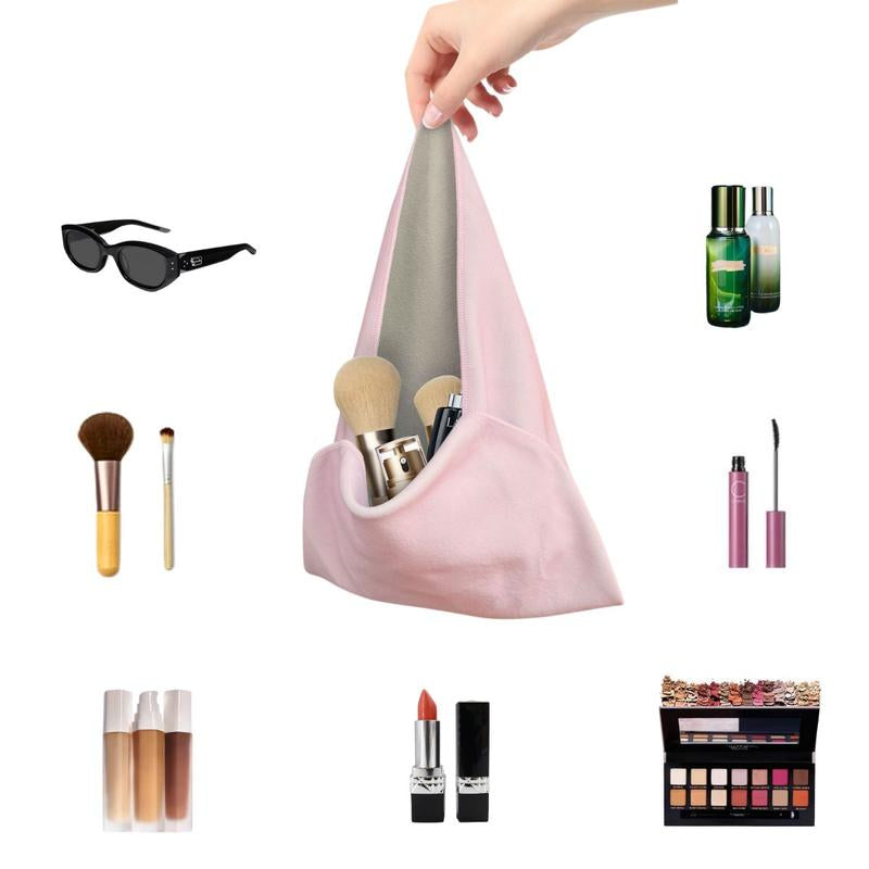 Magic Pocket Adjustable Makeup Bag with Self-Adhesive Wrap, 22x22 Inch Large Capacity Pouch for Travel Cosmetics, Tech Devices, Brushes, and Accessories Protection