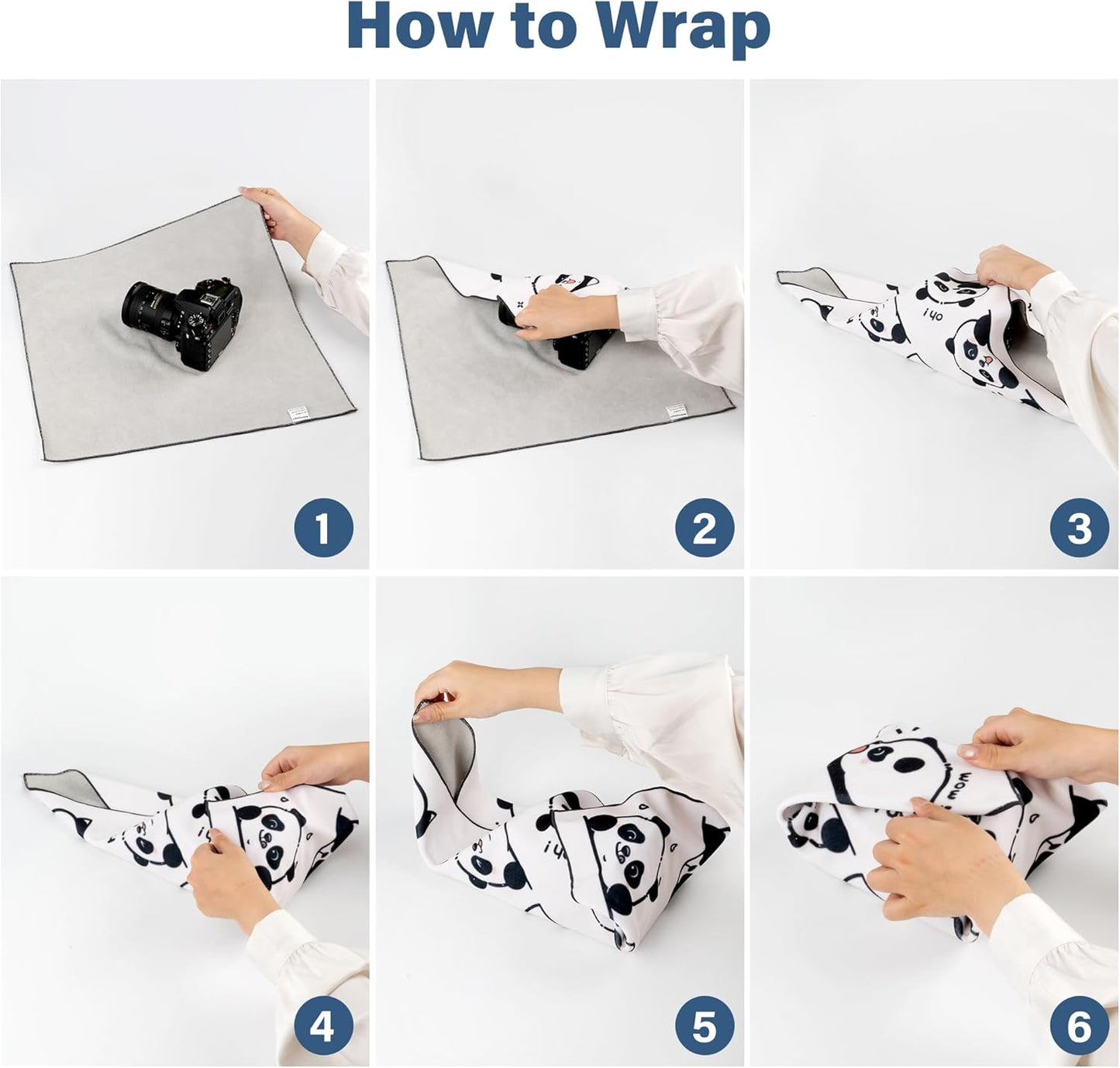 Protective Wrap, Self-Adhesive Magic Cloth Camera Wrap, Storage Cloth, Anti-Scratch, Dustproof, Washable Lens Pouch for DSLR, Smartphones, Laptops, Cosmetic