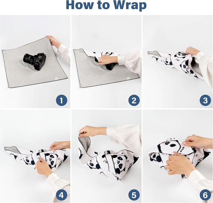 Protective Wrap, Self-Adhesive Magic Cloth Camera Wrap, Storage Cloth, Anti-Scratch, Dustproof, Washable Lens Pouch for DSLR, Smartphones, Laptops, Cosmetic