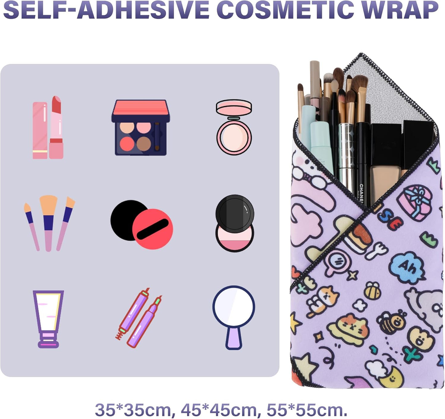 Protective Wrap, Self-Adhesive Magic Cloth Camera Wrap, Storage Cloth, Anti-Scratch, Dustproof, Washable Lens Pouch for DSLR, Smartphones, Laptops, Cosmetic