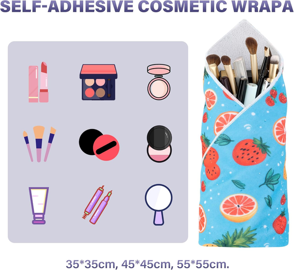 Self-Adhesive Magic Cloth Makeup Bag, Portable Protective Cosmetic Pouch, Camera Lens Wrap, Stylish Travel Organizer for Beauty Essentials, Travel, Gifts & Daily Use