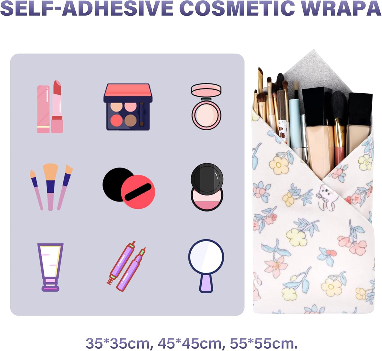 Stylish Self-Adhesive Magic Cloth Makeup Bag - Portable Cosmetic Pouch & Camera Lens Wrap for Travel & Daily Essentials