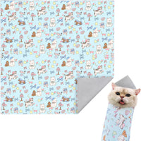 27.6" Self-Adhesive Cat Grooming Wrap - Magic Cloth Restraint for Nail Cutting & Storage Case Kit for Pets (Up to 15lbs)