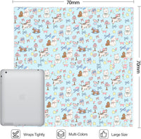 27.6" Self-Adhesive Cat Grooming Wrap - Magic Cloth Restraint for Nail Cutting & Storage Case Kit for Pets (Up to 15lbs)