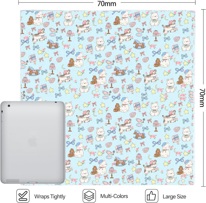 27.6" Self-Adhesive Cat Grooming Wrap - Magic Cloth Restraint for Nail Cutting & Storage Case Kit for Pets (Up to 15lbs)