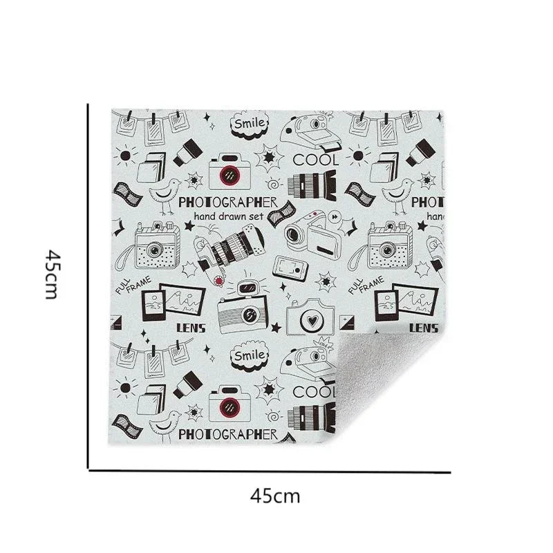 Dustproof Self Adhesive Lens Wrapping Cloth for Camera Tablet Mobile Protective Wrap Soft Cleaning Cloth Camera Bag Insert
