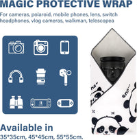 Protective Wrap, Self-Adhesive Magic Cloth Camera Wrap, Storage Cloth, Anti-Scratch, Dustproof, Washable Lens Pouch for DSLR, Smartphones, Laptops, Cosmetic